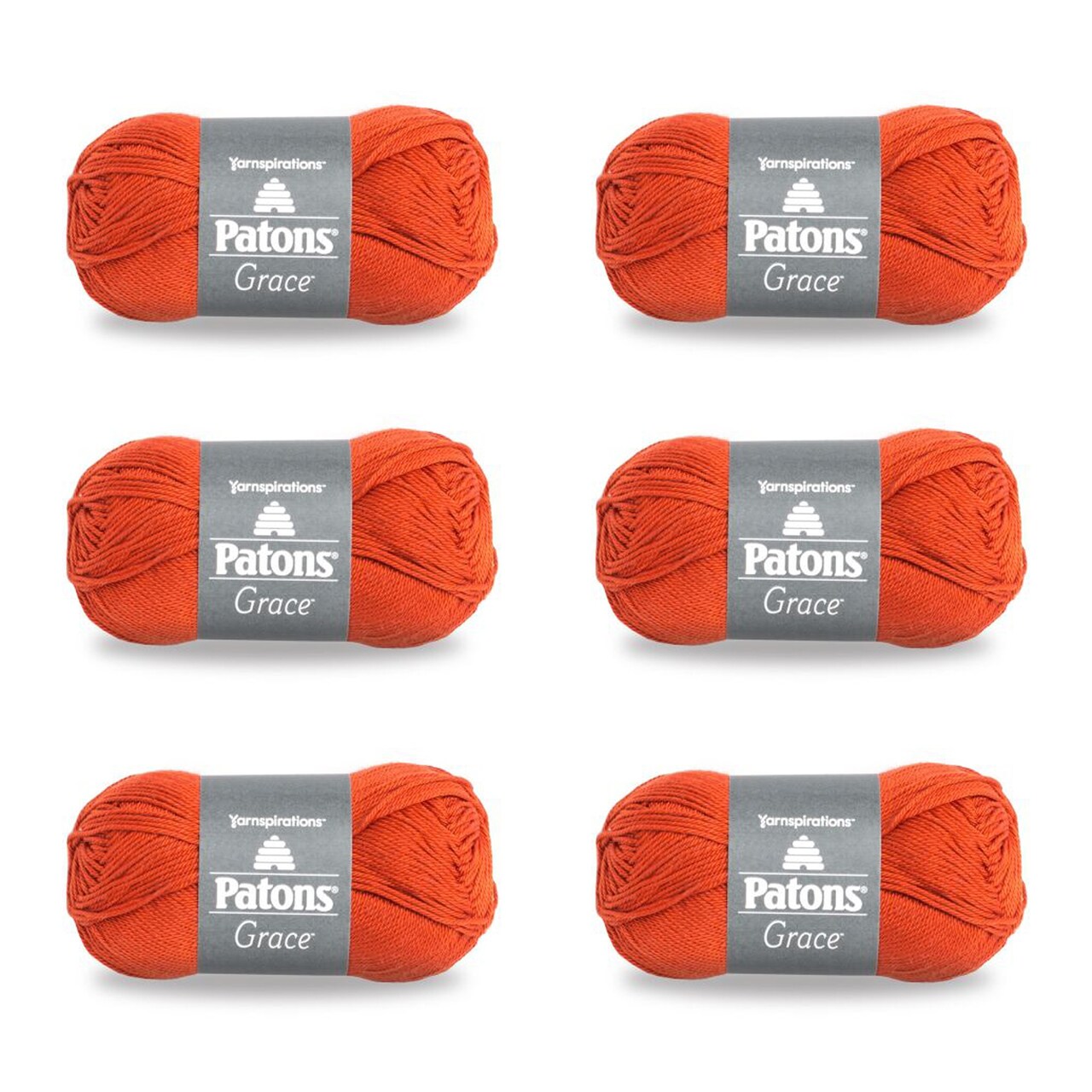 Patons Grace Fiesta Yarn - 6 Pack of 1.75oz/50g - Cotton - 3 DK - 136 Yards - Knitting/Crochet